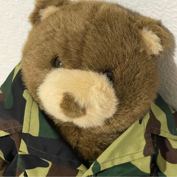 Build a Bear vintage brown bear with camo army military bear 13" - Picture 10 of 13